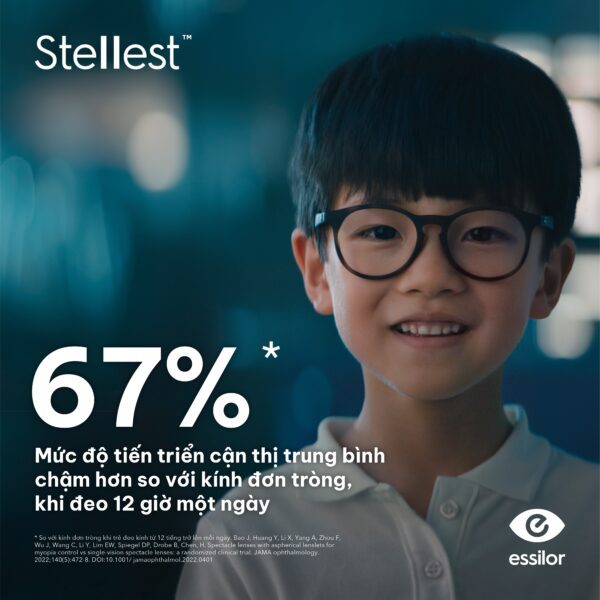 Essilor Stellest 1.59 – Kiểm Soát Tiến Triển Cận Thị Trẻ Em